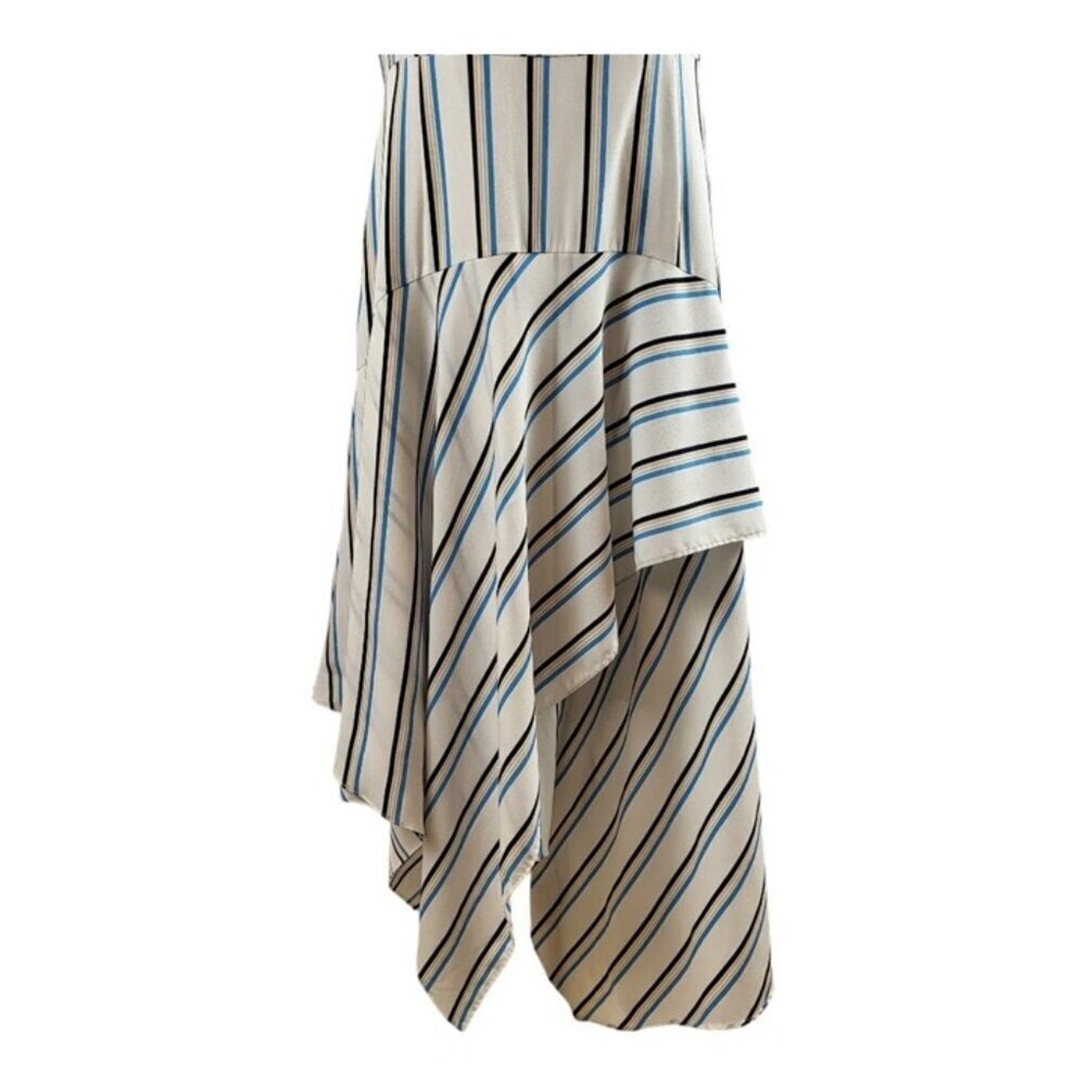 Adelyn Rae Layne Medium Multicolor Striped Halter Dress RTR Handkerchief Hemline - Picture 14 of 16